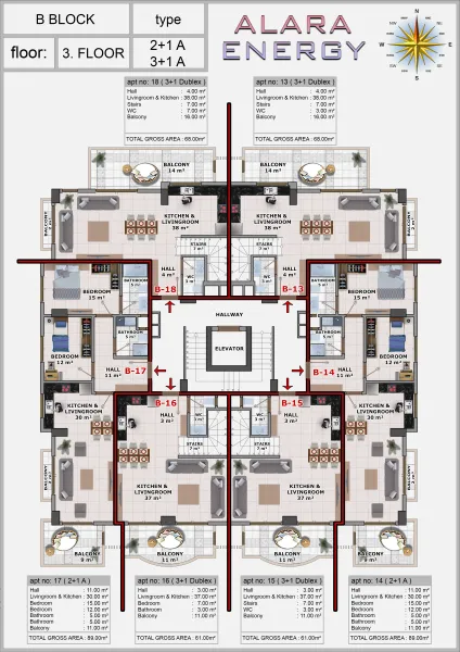 A blok - Kat Planları 2
