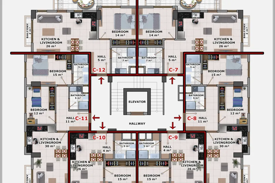 A blok - Kat Planları 3