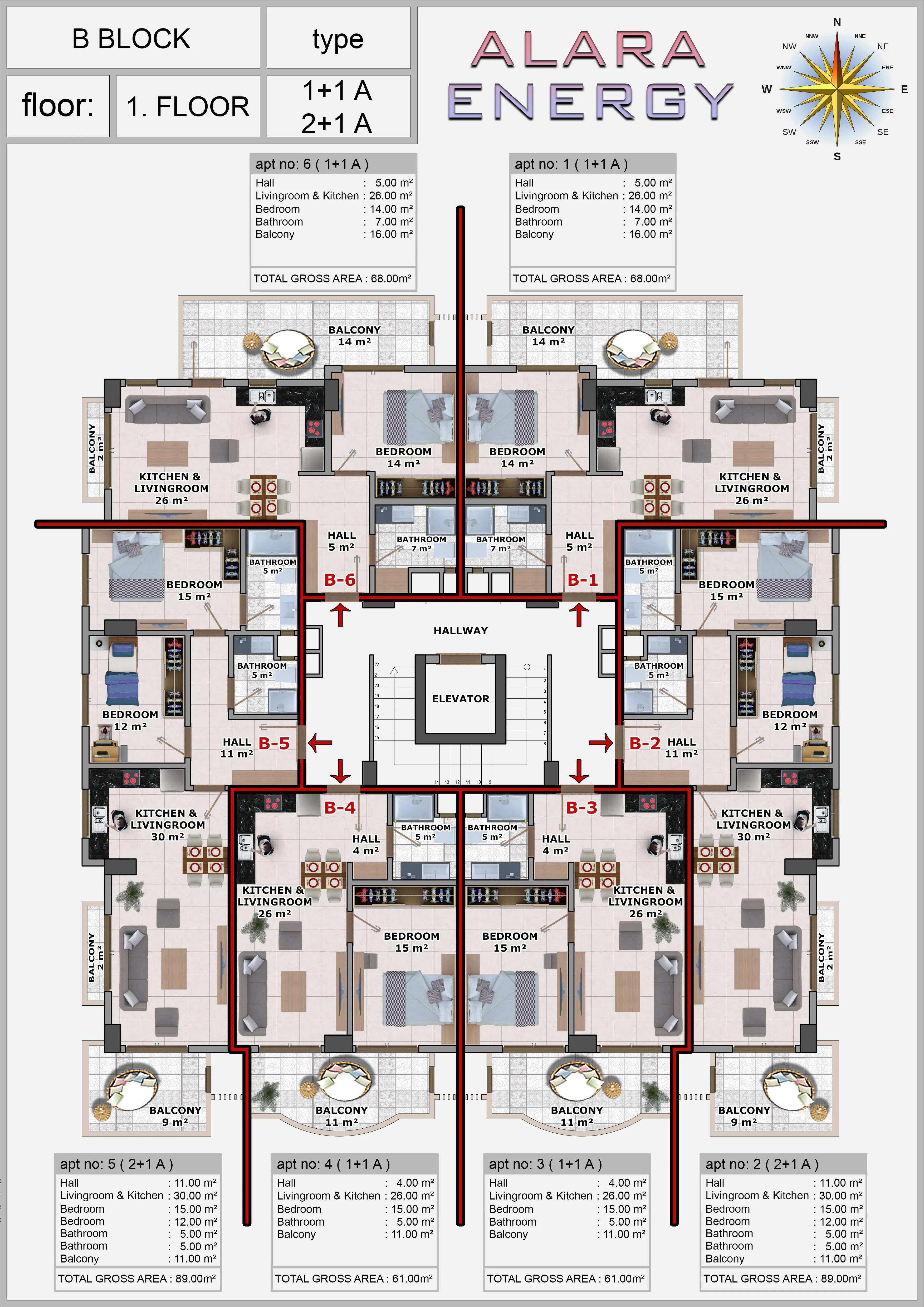 C blok - Kat Planları 1