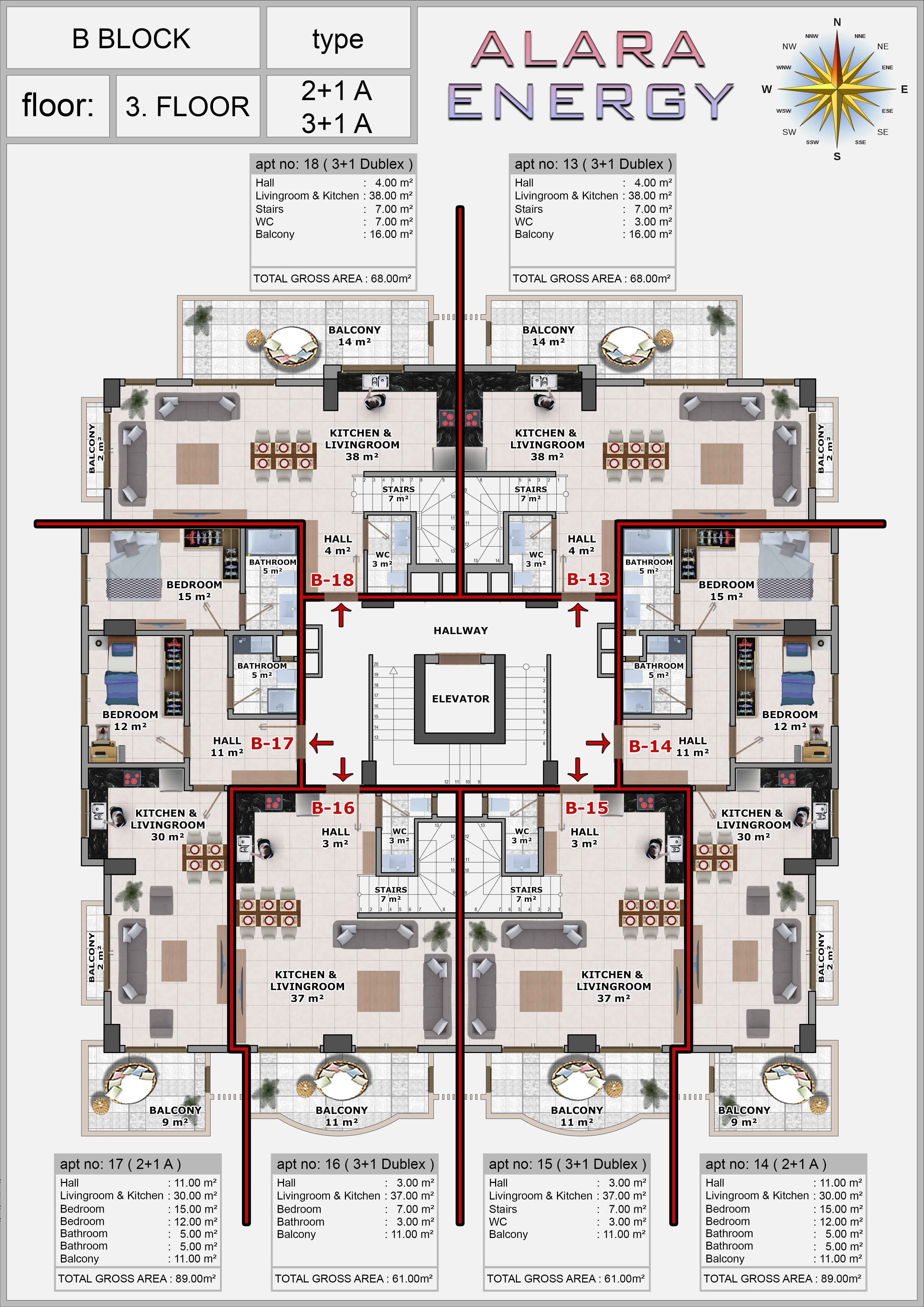  C blok - Kat Planları 3
